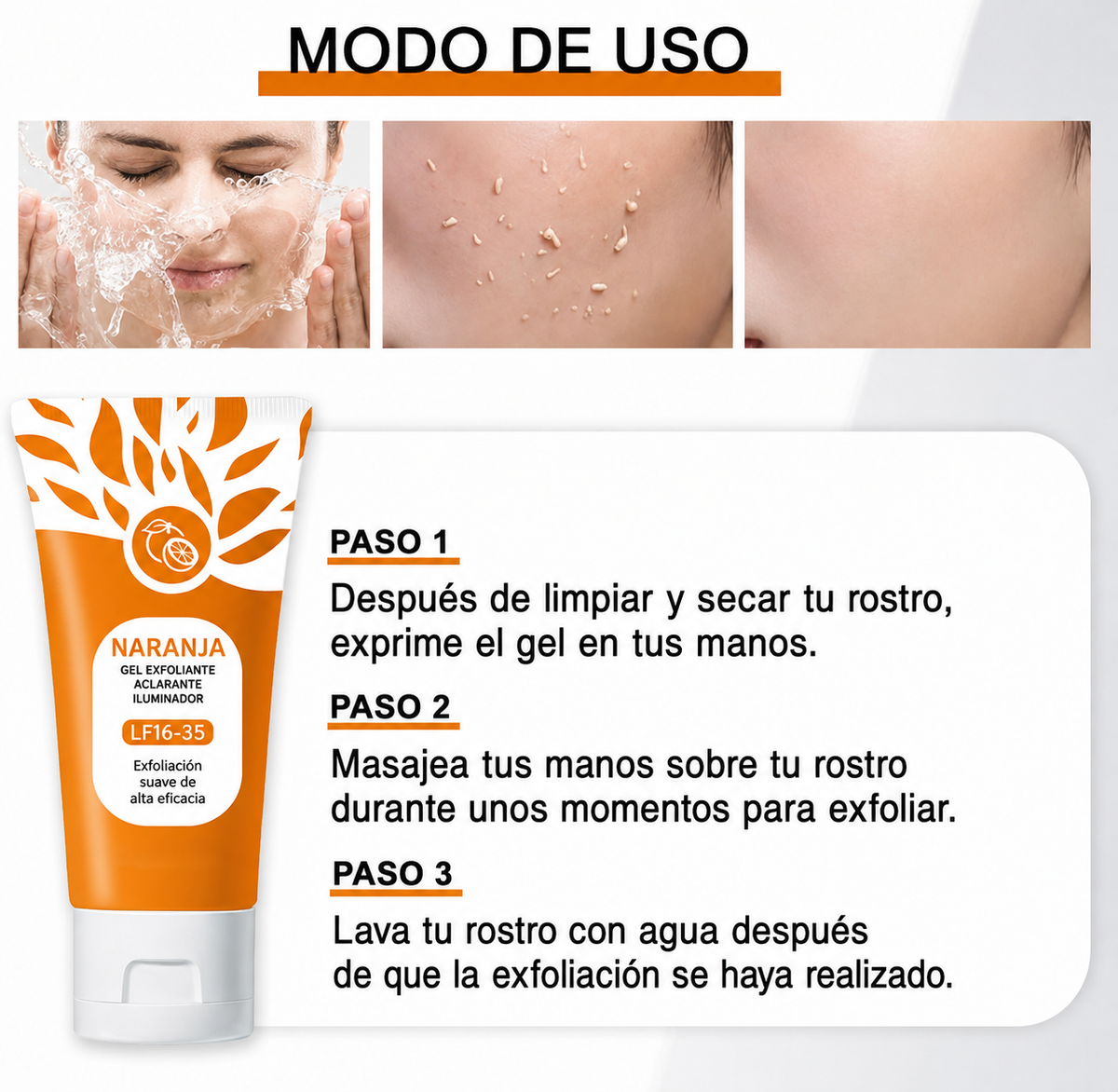 Gel Exfoliante de Naranja - Piel Suave y Luminosa